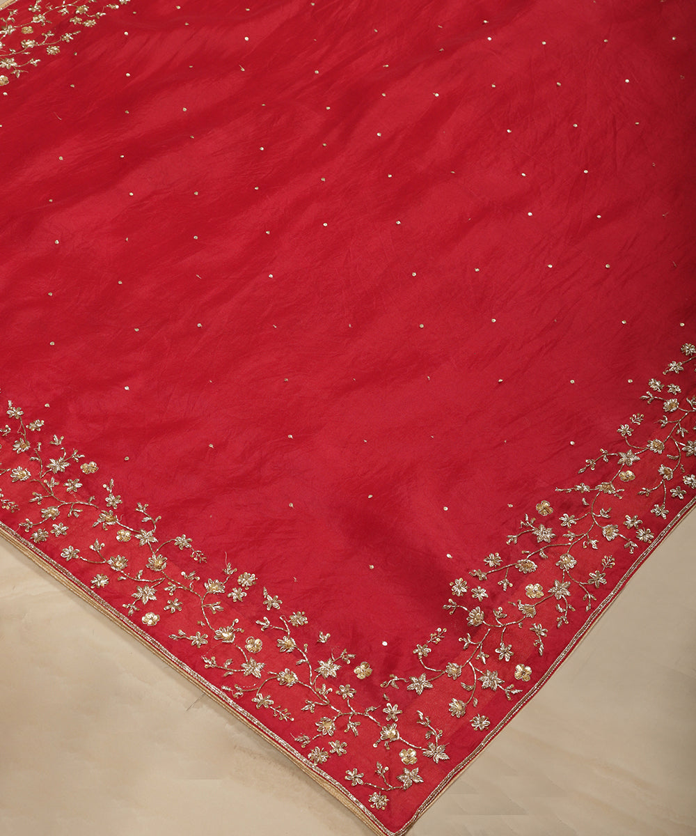 Red_Organza_Dupatta_With_Hand_Embroidered_Zardozi_Border_WeaverStory_03