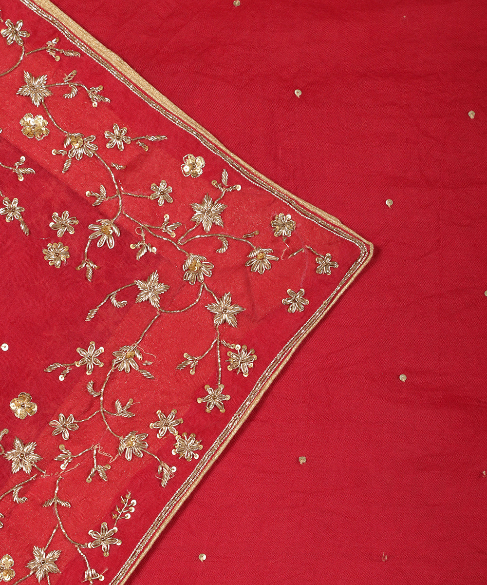 Red_Organza_Dupatta_With_Hand_Embroidered_Zardozi_Border_WeaverStory_04