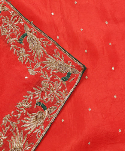 Red_Handloom_Pure_Organza_Dupatta_With_Hand_Embroidered_Zardozi_Border_WeaverStory_04