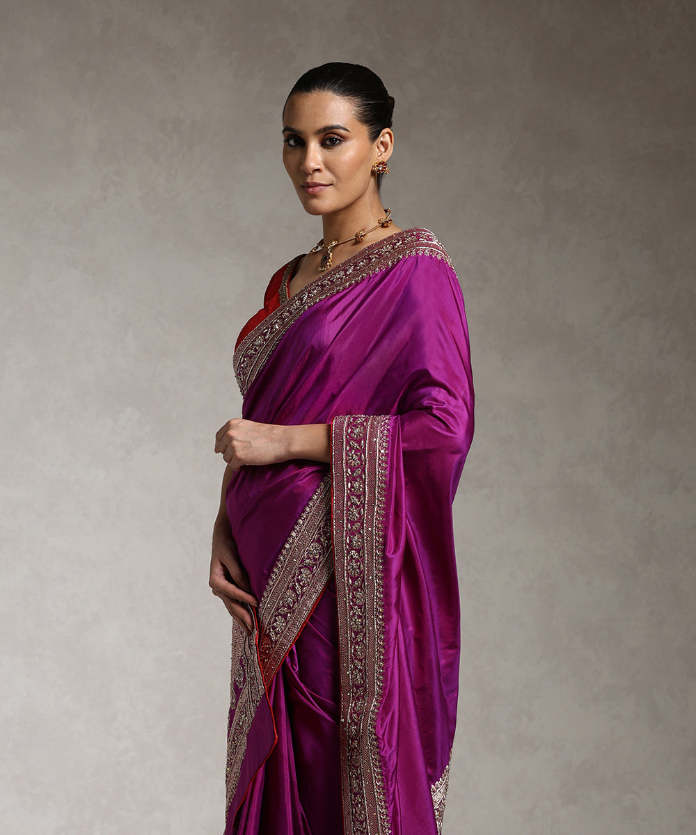 Handloom_Purple_Pure_Katan_Silk_Banarasi_Saree_With_Embroidery_On_Borders_With_All_Over_Boota_WeaverStory_02