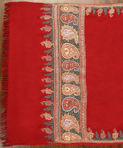 Red_Handwoven_Pure_Pashmina_Shawl_With_Sozni_Kari_Embroidery_And_Tilla_Highlights_WeaverStory_02