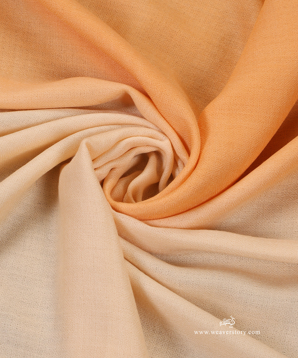 Orange_Ombre_Handwoven_Semi_Pure_Pashmina_Stole_WeaverStory_05