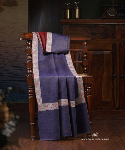 Handwoven_Blue_Reversible_Pure_Pashmina_Shawl_With_Soznikari_Border_WeaverStory_01