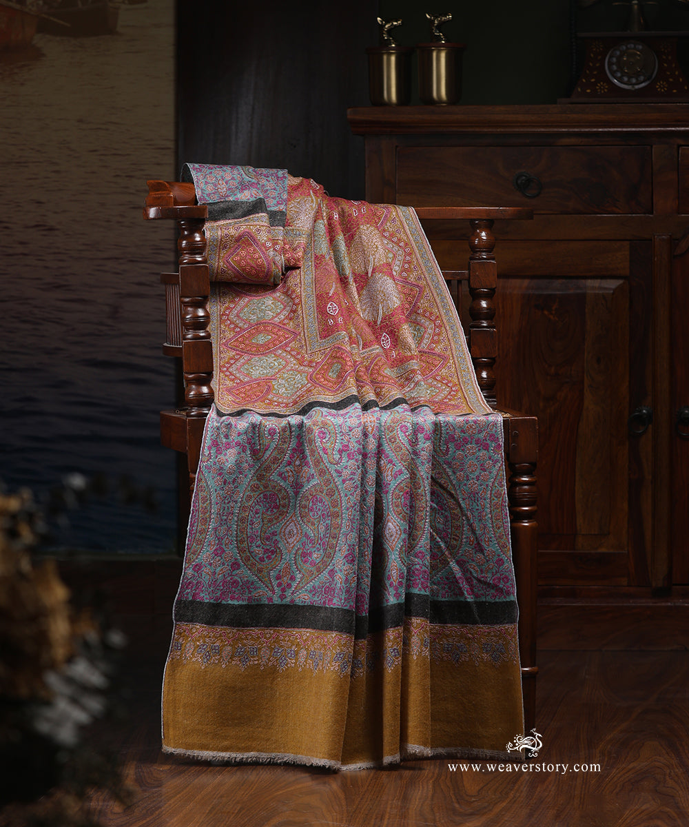 Handwoven_Mustard_Pure_Pashmina_Shawl_With_Soznikari_WeaverStory_01