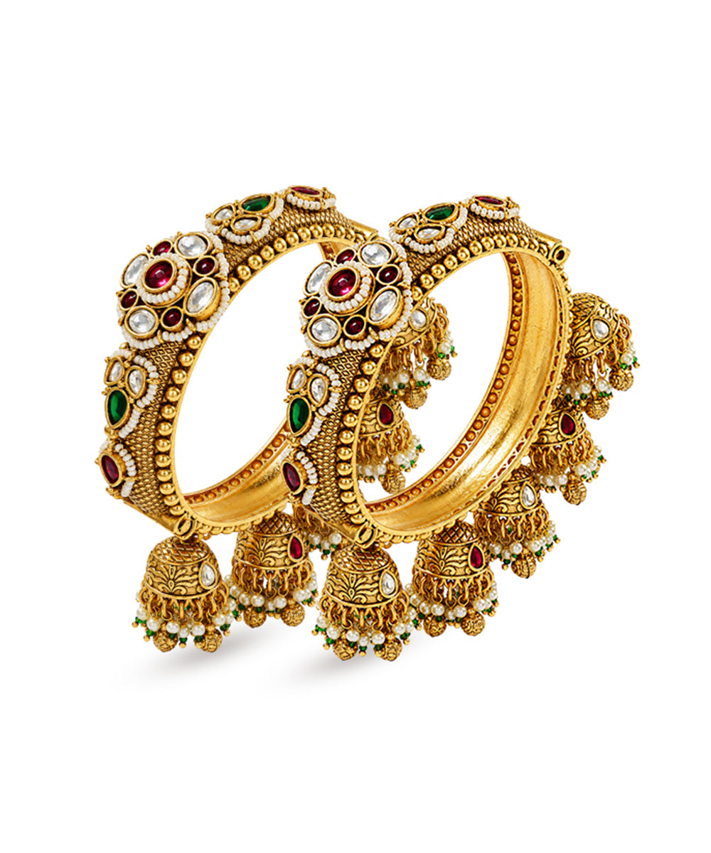 Vaigai Ghungroo Heritage Bangle Set