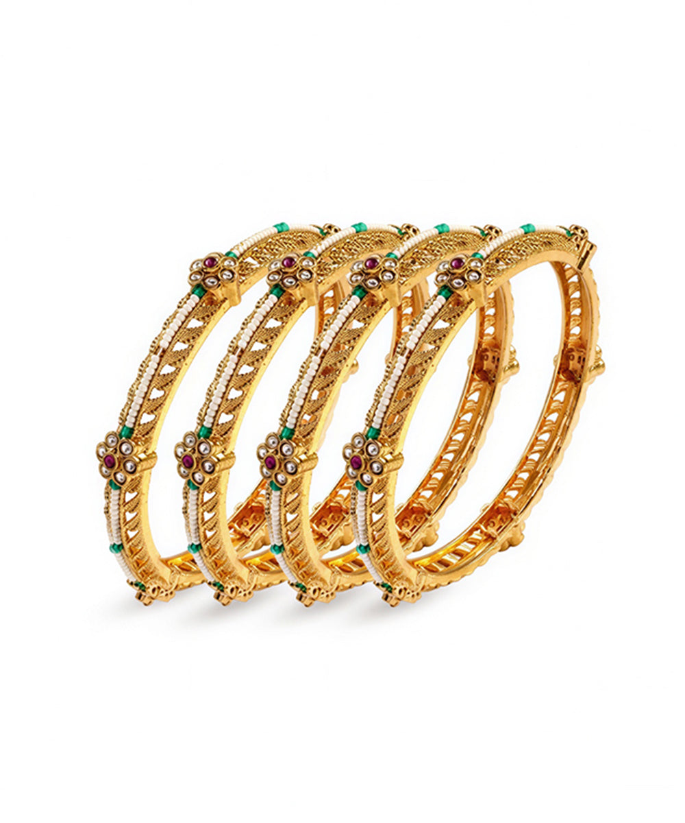 Kaveri Pearl Bangle Set of 4