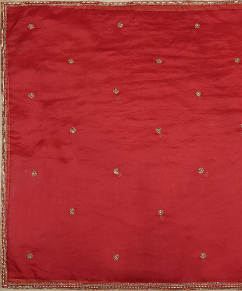 Blush_Red_Handloom_Organza_Dupatta_With_Zardozi_Embroidery_WeaverStory_02