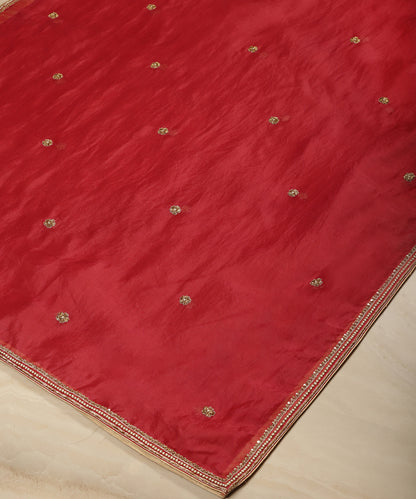 Blush_Red_Handloom_Organza_Dupatta_With_Zardozi_Embroidery_WeaverStory_03