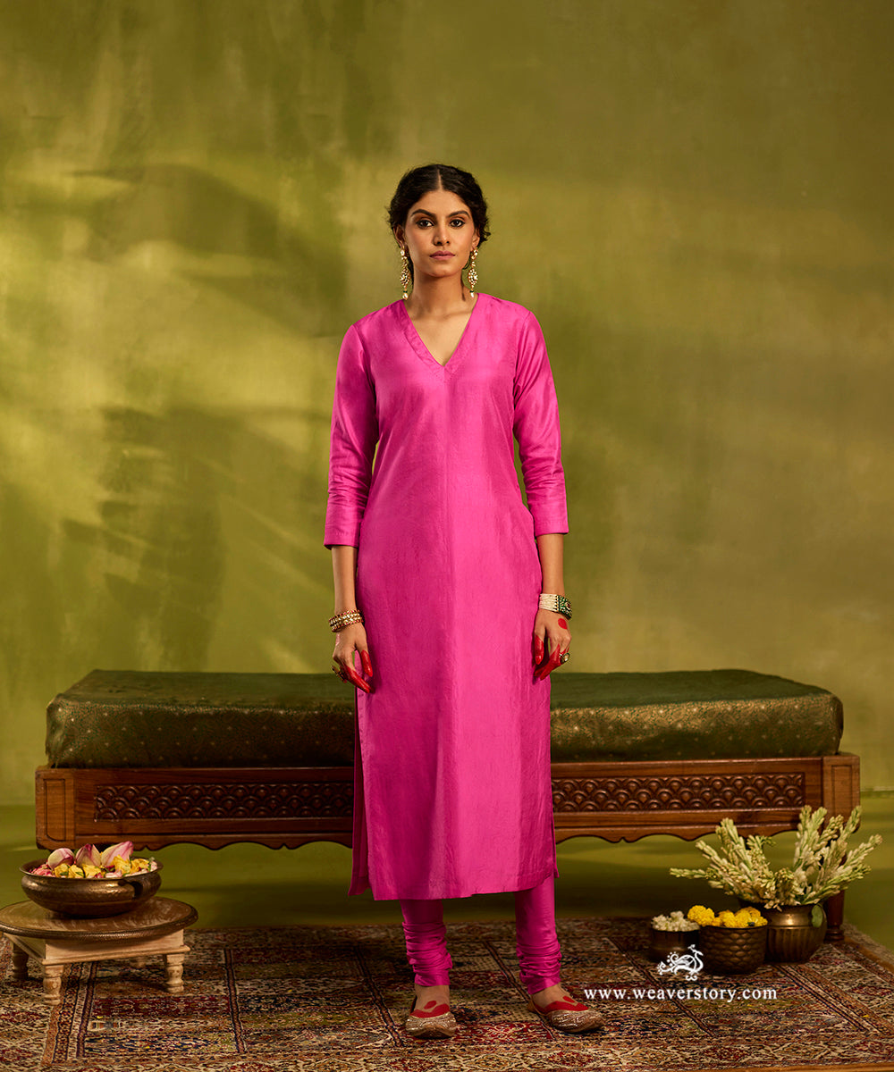 Bright_Pink_Pure_Silk_Hand_Embroidered_Kurta_Set_With_Zardozi_Silk_Dupatta_WeaverStory04