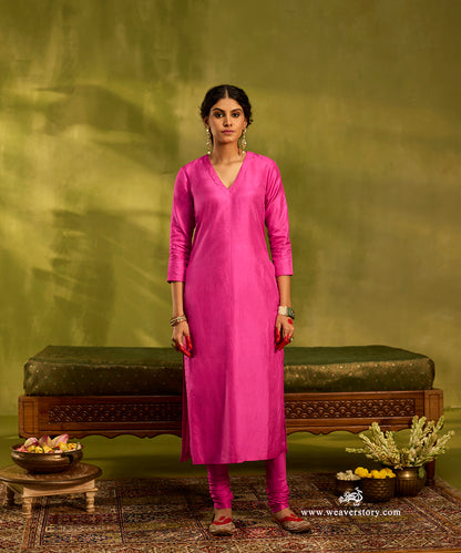 Bright_Pink_Pure_Silk_Hand_Embroidered_Kurta_Set_With_Zardozi_Silk_Dupatta_WeaverStory04