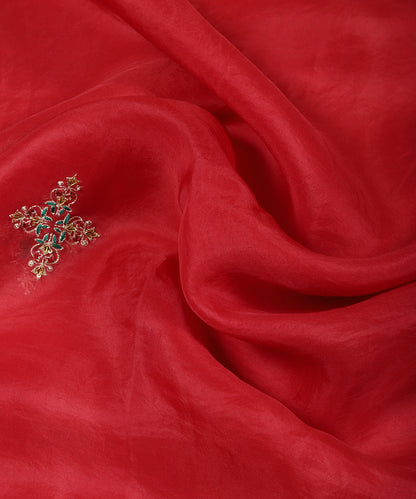 Bright_Red_Handloom_Organza_Zardozi_Embroidered_Dupatta_WeaverStory_05