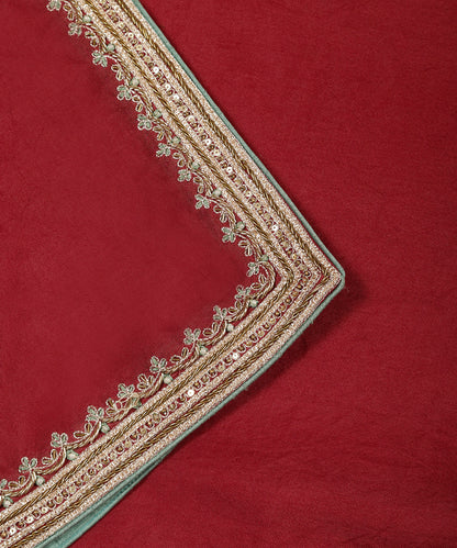 Maroon_Red_Handloom_Organza_Zardozi_Embroidered_Dupatta_WeaverStory_04