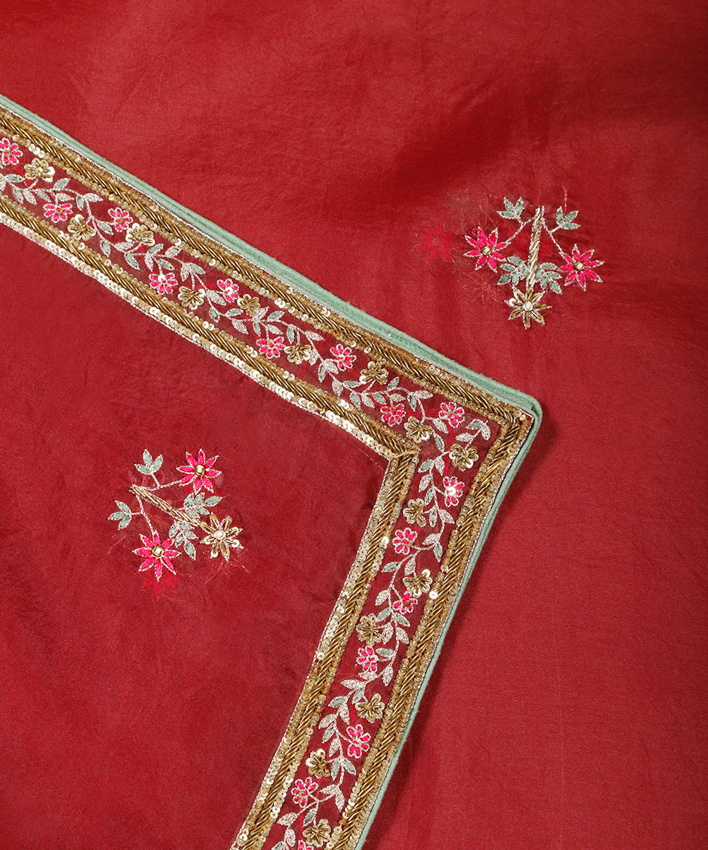 Deep_Maroon_Handloom_Organza_Zardozi_Embroidered_Dupatta_WeaverStory_04