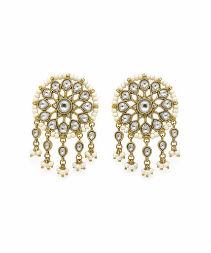 Mandala Pearl Stud Earrings