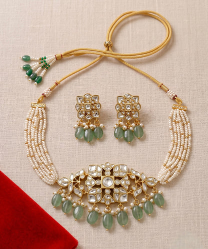 Aina Pearl Polki Choker Set