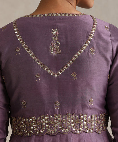 Purple_Hand_Embroidered_Gota_Patti_Anarkali_Set_And_Macthing_Koti_WeaverStory_07