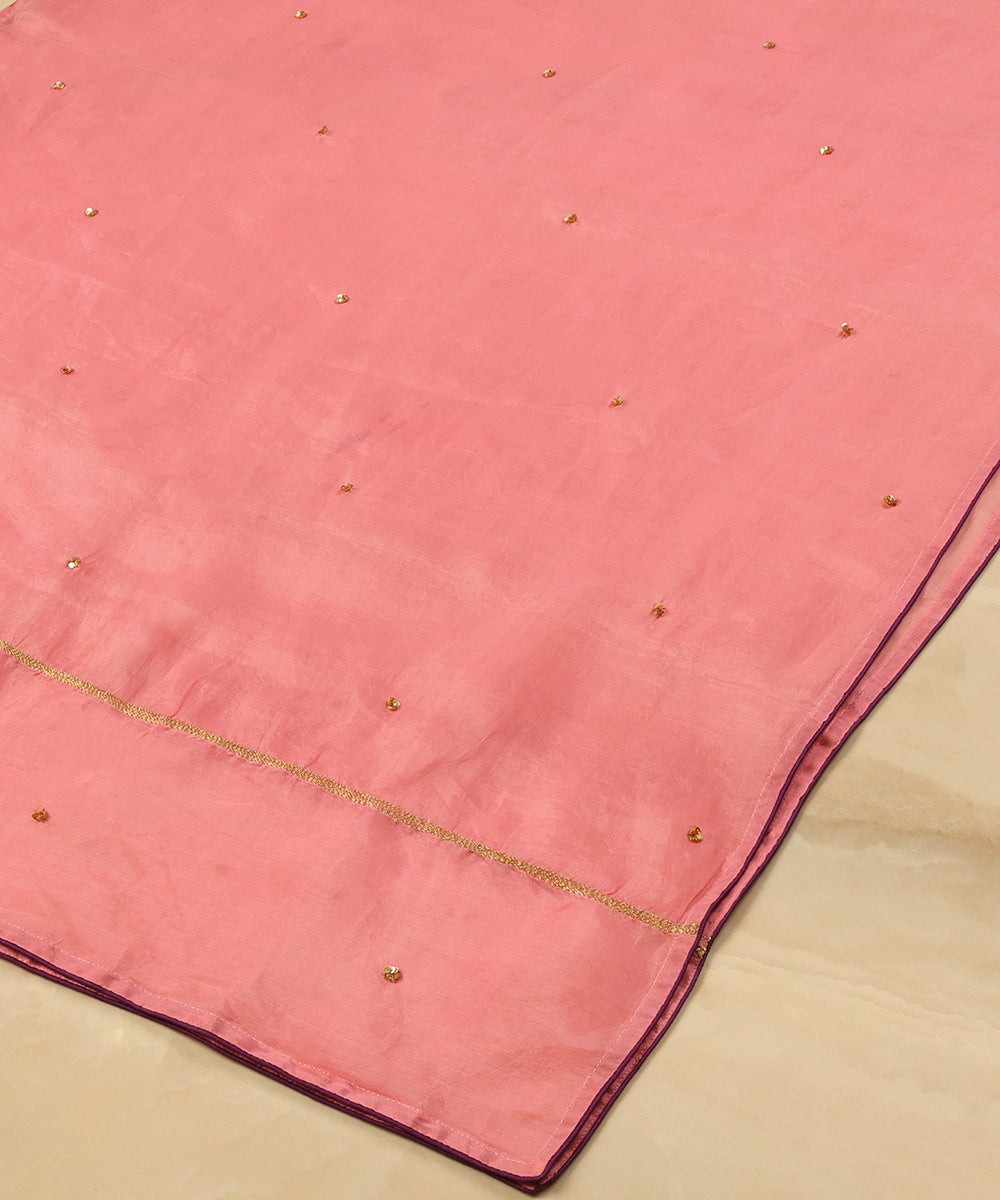 Light_Pink_Handloom_Organza_Dupatta_With_Hand_Embroidery_And_Purple_Piping_WeaverStory_03