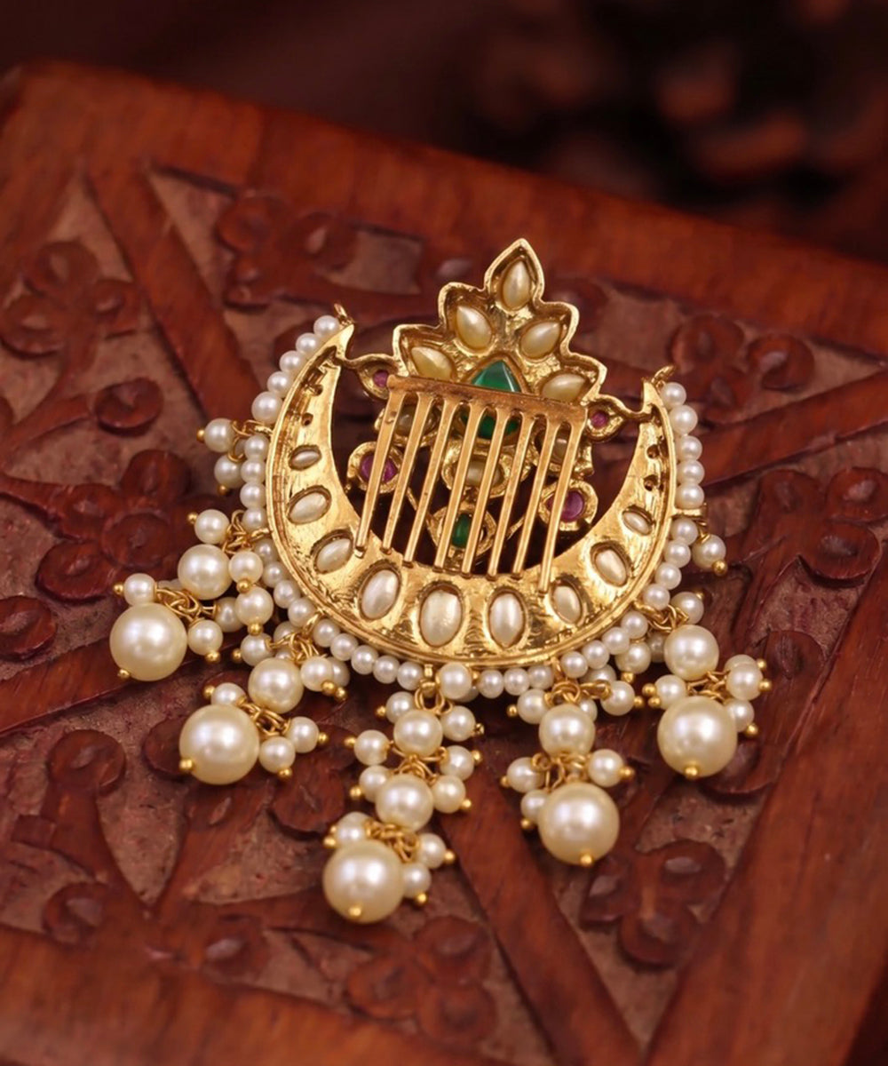Gulzar Emerald Hair Brooch