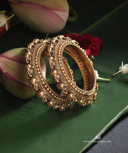 Zinal Handcrafted Gold Plated Alloy Bangles Set