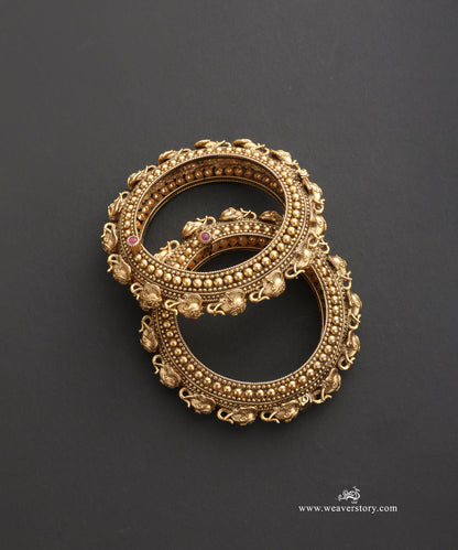 Zinal Handcrafted Gold Plated Alloy Bangles Set