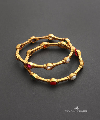 Lina Handcrafted Gold Plated Alloy Bangles Set
