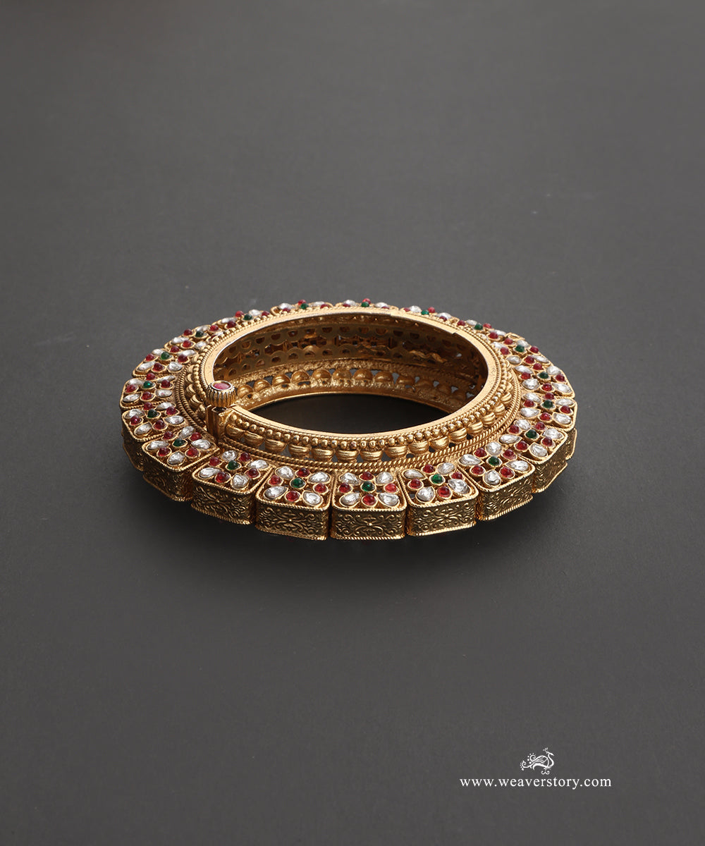Hiba Handcrafted Gold Plated Alloy Bangle