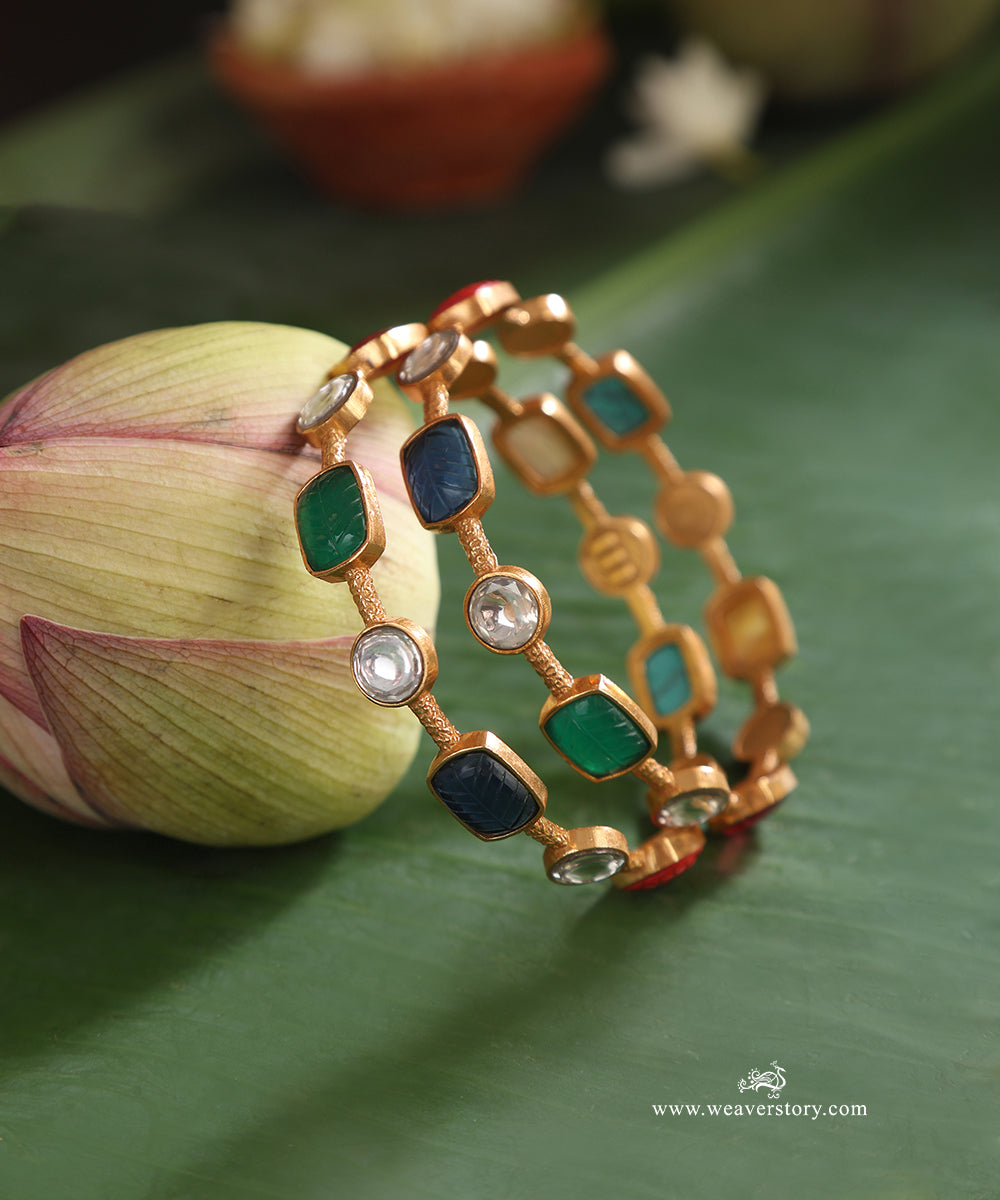 Maya_Handcrafted_Gold_Plated_Alloy_Bangles_Set_WeaverStory_01