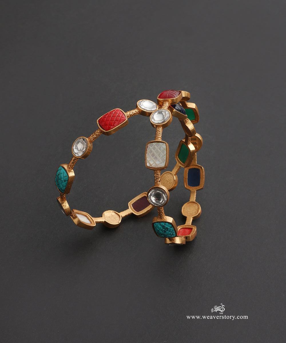 Maya Handcrafted Gold Plated Alloy Bangles Set