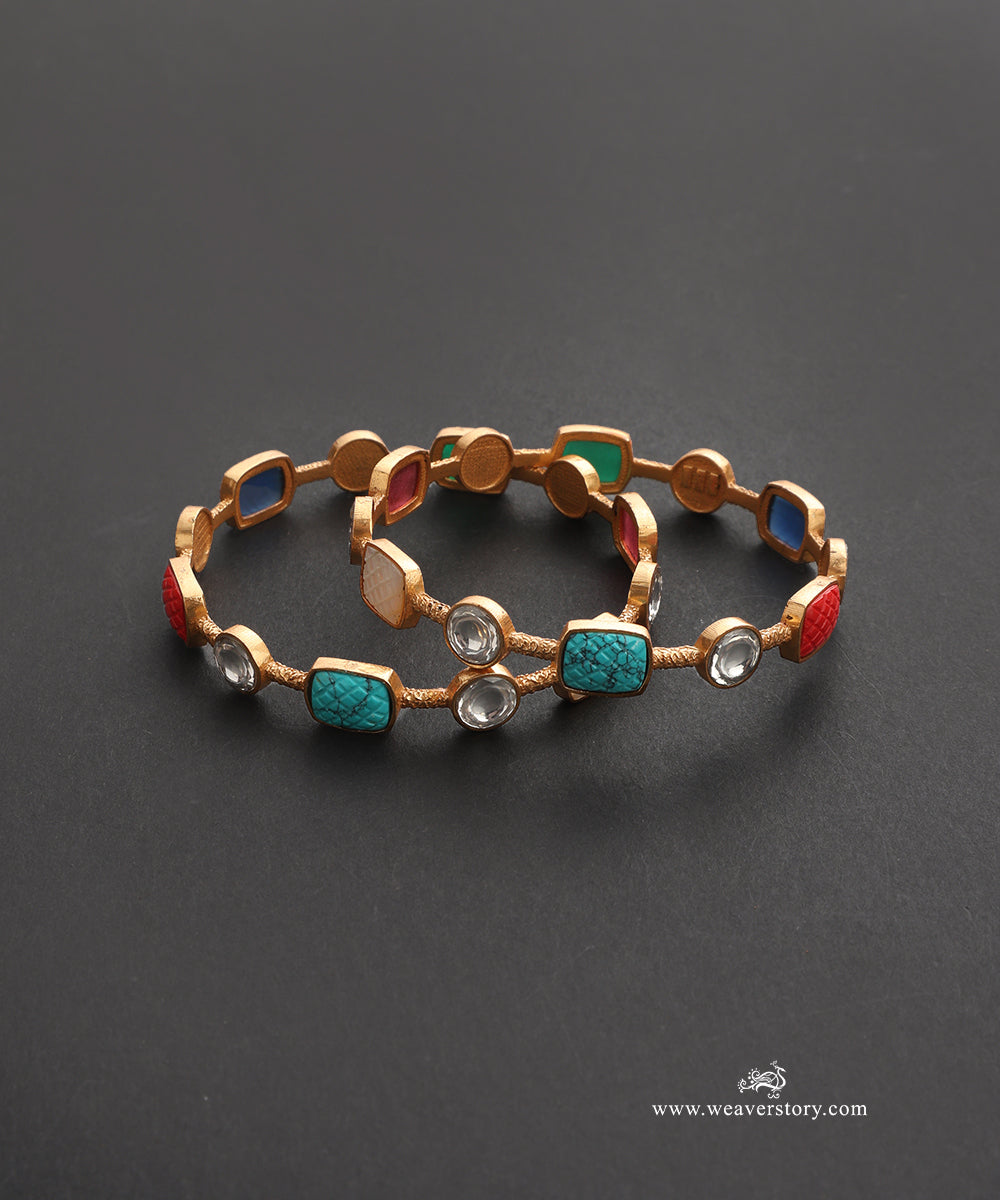 Maya Handcrafted Gold Plated Alloy Bangles Set