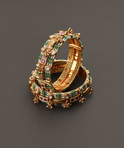 Nyasa_Handcrafted_Alloy_Gold_Plated_Bangles_With_Semi_Precious_Stones_WeaverStory_03