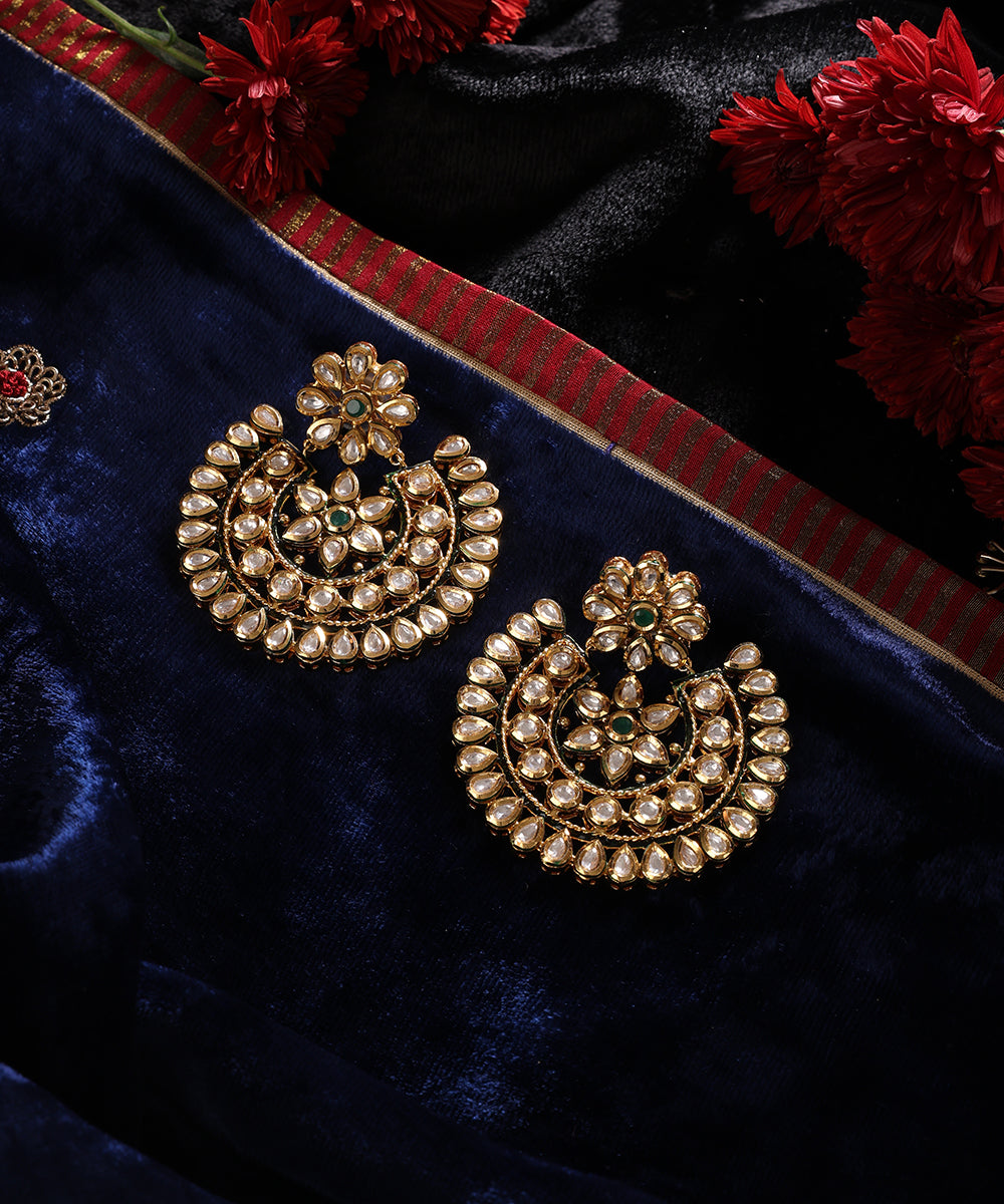 Zanaiya_Handcrafted_Alloy_Gold_Plated_Earrings_With_Semi_Precious_Stones_WeaverStory_01