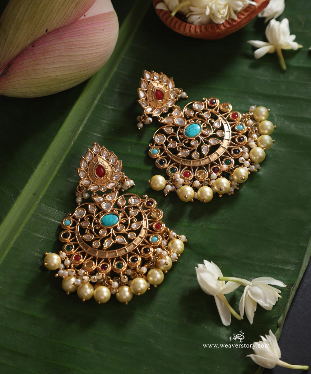 Niyati_Handcrafted_Gold_Plated_Alloy_Earrings_WeaverStory_01