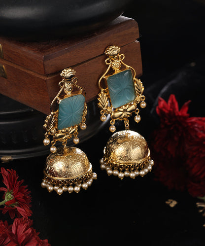 Zara_Handcrafted_Alloy_Gold_Plated_Jhumki_Earrings_WeaverStory_01
