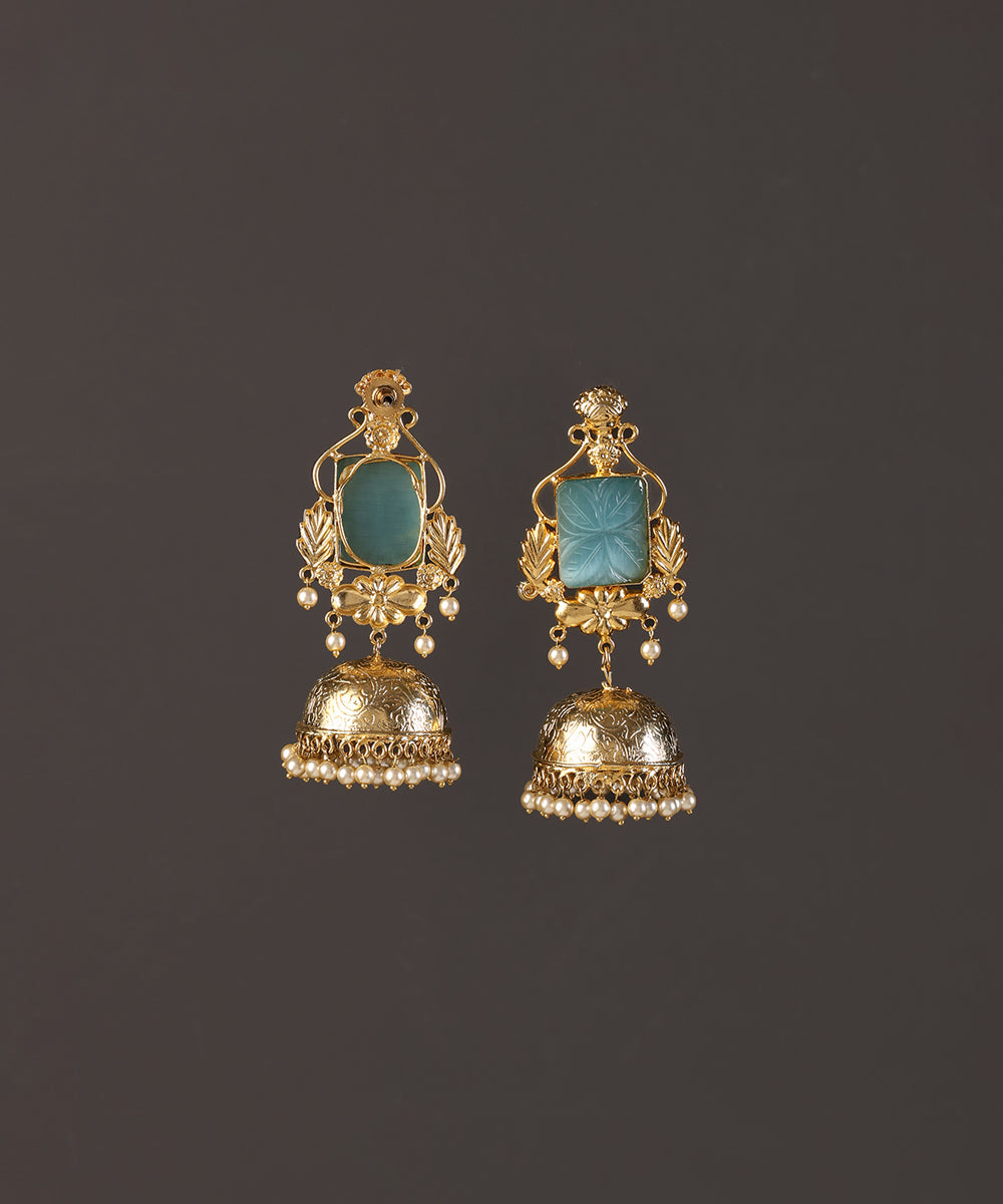 Zara_Handcrafted_Alloy_Gold_Plated_Jhumki_Earrings_WeaverStory_03