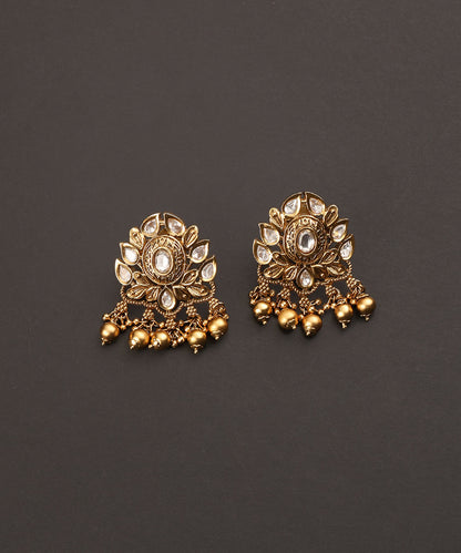 Hinayat_Handcrafted_Alloy_Gold_Plated_Earrings_In_Floral_Motif_With_Semi_Precious_Stones_WeaverStory_02