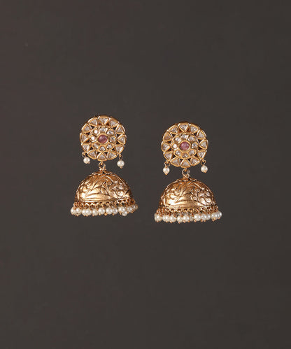 Gulnaar_Handcrafted_Alloy_Gold_Plated_Jhumki_Earrings_With_Pearls_And_Semi_Precious_Stones_WeaverStory_02