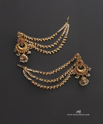 Nirmaya_Handcrafted_Gold_Plated_Alloy_Earrings_With_Kaanchain_WeaverStory_03