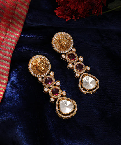Sameera_Handcrafted_Alloy_Gold_Plated_Earrings_With_Semi_Precious_Stones_WeaverStory_01