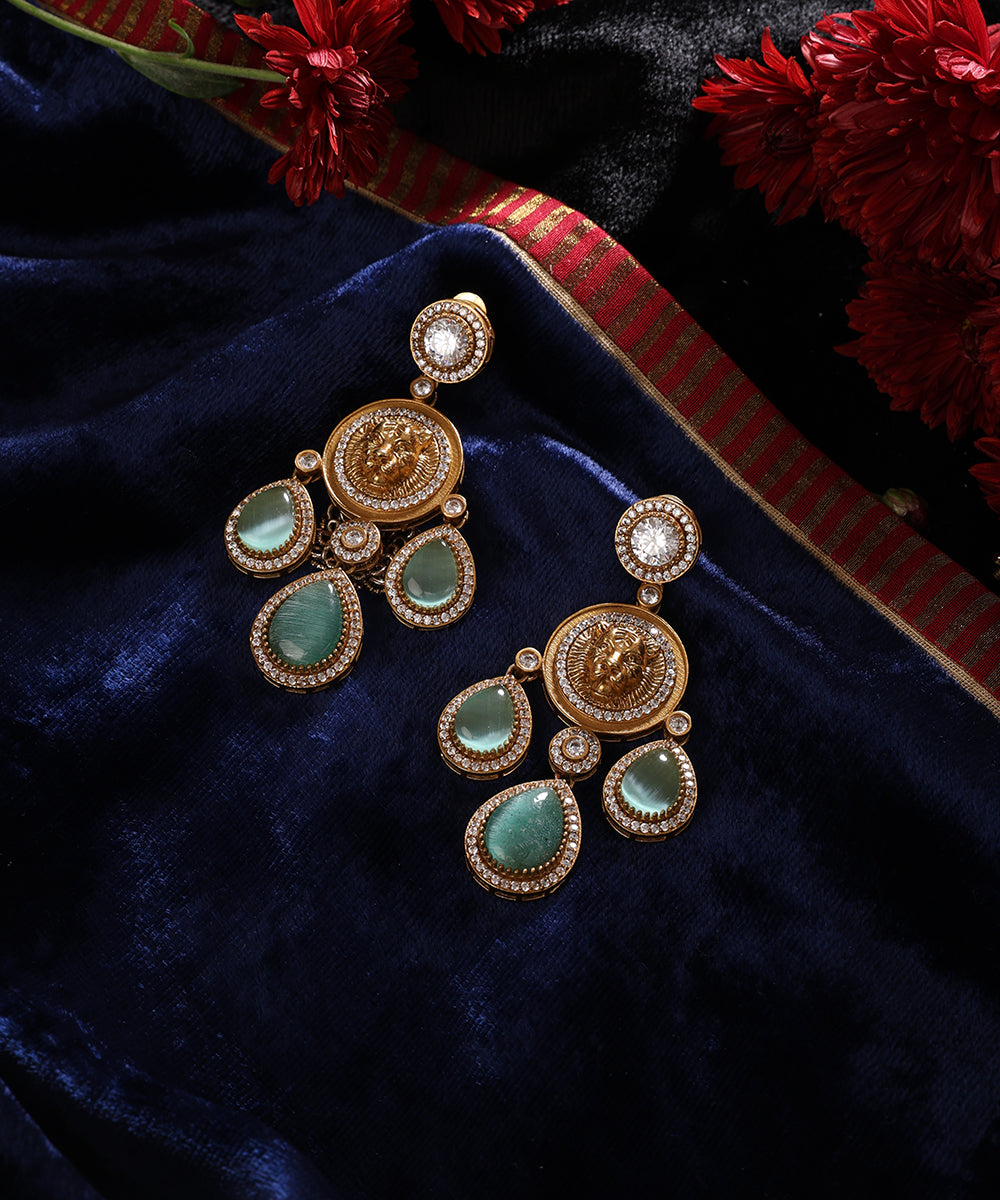 Saleena_Handcrafted_Alloy_Gold_Plated_Earrings_With_Semi_Precious_Stones_WeaverStory_01