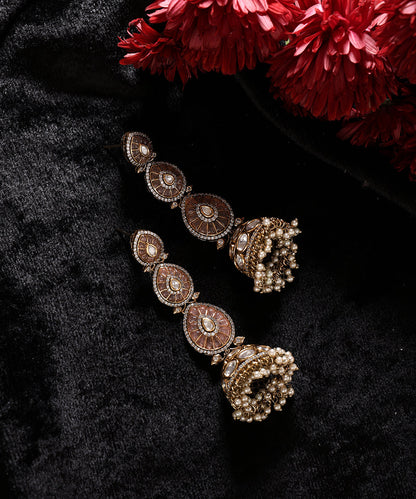 Sheena_Handcrafted_Alloy_Gold_Plated_Earrings_With_Semi_Precious_Stones_WeaverStory_01