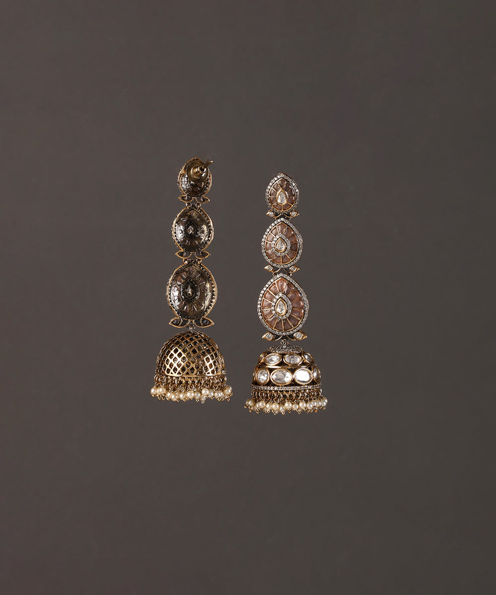 Sheena_Handcrafted_Alloy_Gold_Plated_Earrings_With_Semi_Precious_Stones_WeaverStory_03
