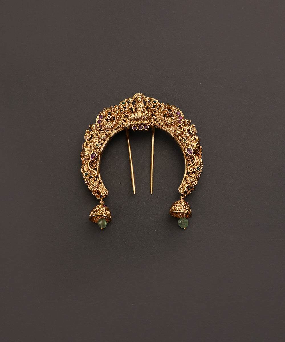 Sahara_Handcrafted_Alloy_Gold_Plated_Hair_Pin_With_Semp_Precious_Stones_WeaverStory_02