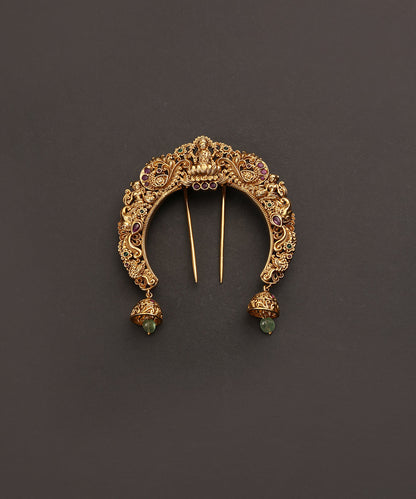 Sahara_Handcrafted_Alloy_Gold_Plated_Hair_Pin_With_Semp_Precious_Stones_WeaverStory_02