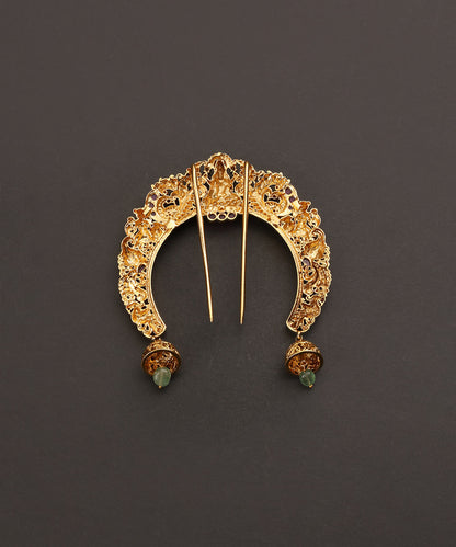 Sahara_Handcrafted_Alloy_Gold_Plated_Hair_Pin_With_Semp_Precious_Stones_WeaverStory_03