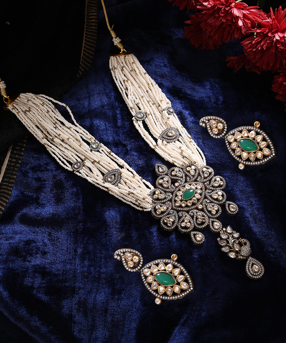Sidhi_Handcrafted_Alloy_Gold_Plated_Necklace_With_Semi_Precious_Stones_And_Multistrand_Pearl_Ladi_WeaverStory_01