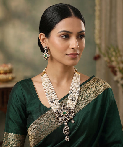 Sidhi Handcrafted Gold Plated Alloy Necklace With Layered Pearls