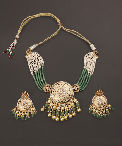 Saloni_Handcrafted_Alloy_Gold_Plated_Necklace_Set_With_Semi_Precious_Stones_And_Multistrand_Pearl_Ladi_WeaverStory_02