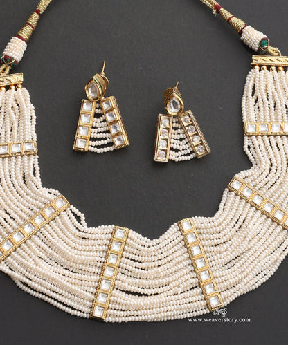 Ariba_Handcrafted_Alloy_Multistrand_Moti_Necklace_Set_With_Gold_Plating_WeaverStory_04