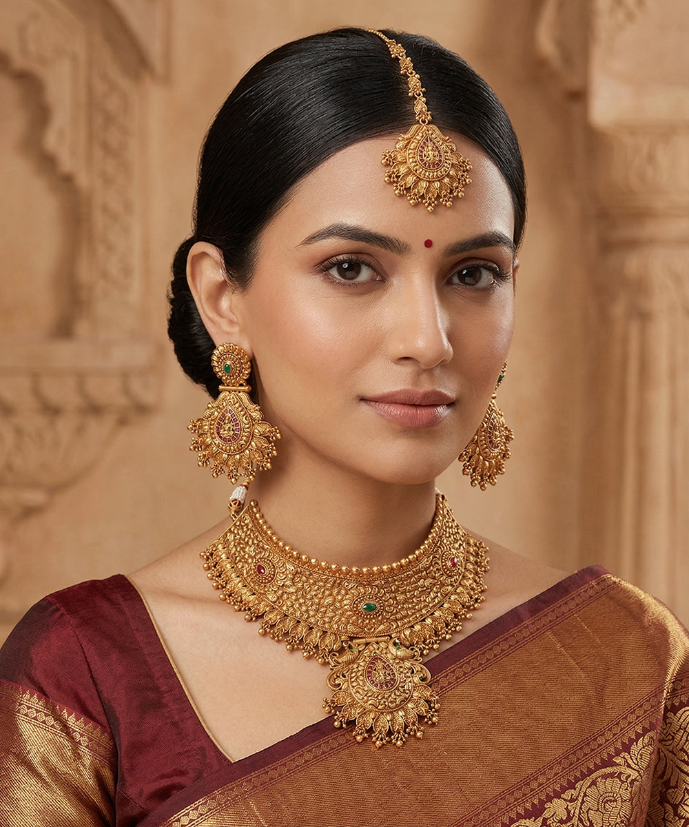 Katayoun Handcrafted Gold Plated Alloy Based Collar Necklace Set
