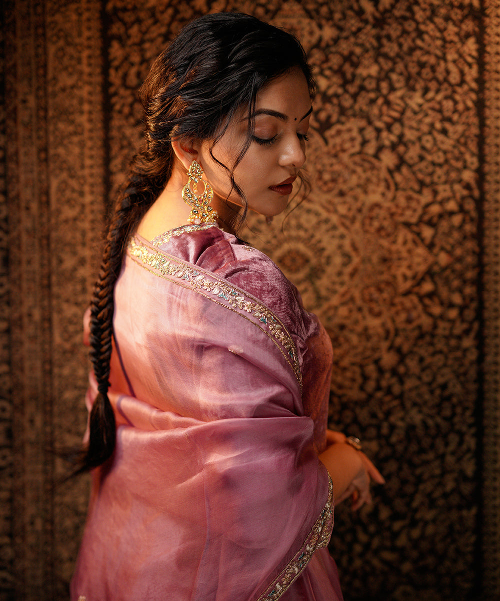 Ahaana Krishna In Hand Embroidered Plum Velvet Kurta Set Ready To Wear Silk Ensembles